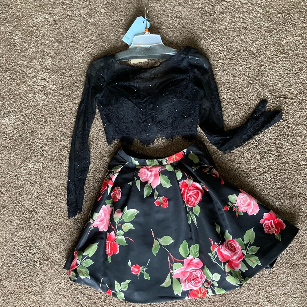 Sherri Hill two piece cropped Prom or homecoming dress.